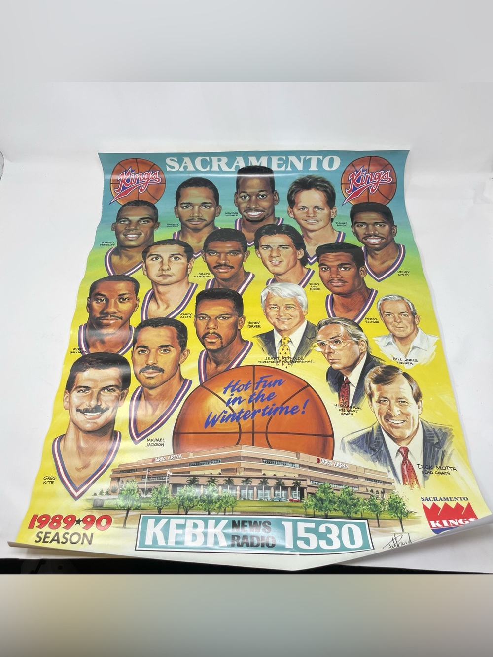NBA Sacramento Kings Illustrated Team Poster - Yellow, Green, Blue